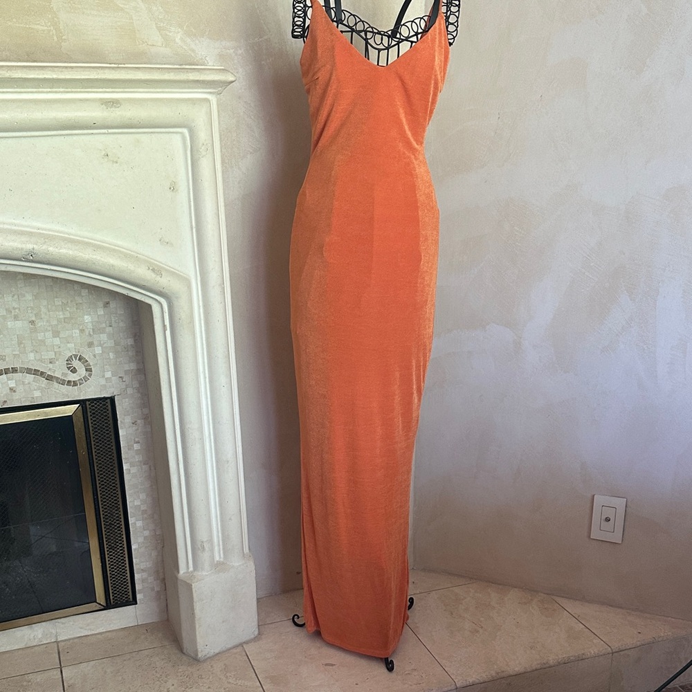 Chic Orange Maxi Dress